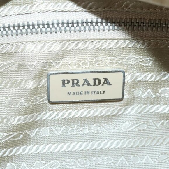 PRADA Shoulder Bag Nylon 2way Beige Silver Auth bs20501 - Picture 10 of 16